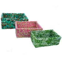 Set of 3 nesting baskets, recycled sari material