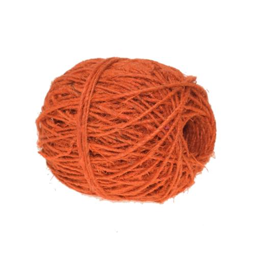 Single ball of garden or craft natural hemp twine orange length 50m