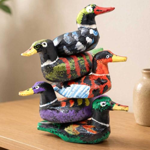 Duck Wood Bright Colours Patterned Assorted, 1 supplied