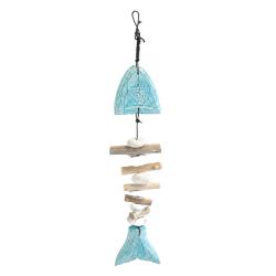 Hanging Fish Skeleton Albesia and Driftwood 8 x 2 x 45cm