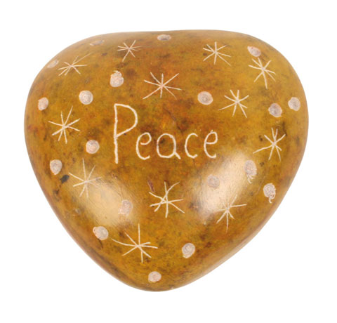 Pebble with stars peace YELLOW BROWN
