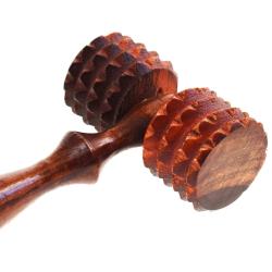Massager luxurious sheesham wood 2 spiky rollers