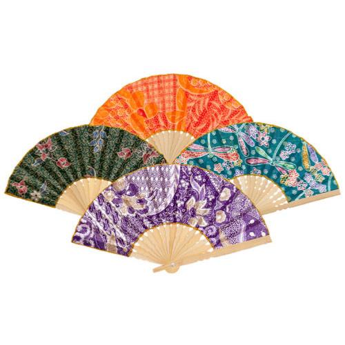 Batik Fan Assorted Colours and Designs 21cm