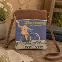 Crossbody Bag Recycled Tent Canvas, Triumph Cycles 22 x 27cm