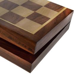 Folding hinged wooden chess set sheesham wood 15x30x5