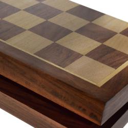 Folding hinged wooden chess set sheesham wood 15x30x5