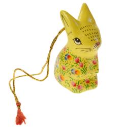 Hanging decoration, papier maché, rabbit yellow