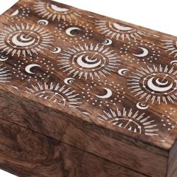 Jewellery / Trinket Box, Mango Wood, Moon Design 15x10x7cm