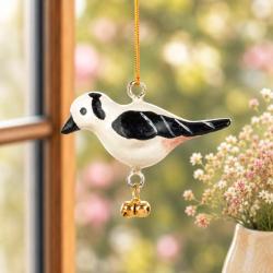 Hanging Bird Decoration Pied Wagtail, Recycled Plastic
