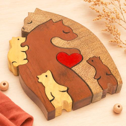 Bears Jigsaw Puzzle Mango Tun and Papri Wood 13 × 2.5 × 19cm