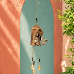 Bird House Metal Wind Chime with 3 Bells