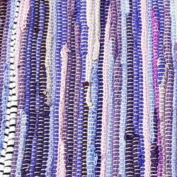 Rag rug, recycled material, purple 50x90cm