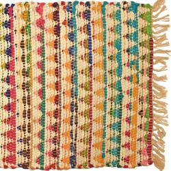 Chindi rag rug recycled cotton handmade multicoloured triangles 100x150cm