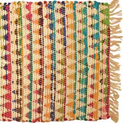 Chindi rag rug recycled cotton multicoloured triangles 100x150cm