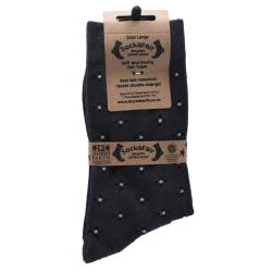 Socks Recycled Cotton / Polyester Dark Grey With Stars Shoe Size UK 7-11 Mens