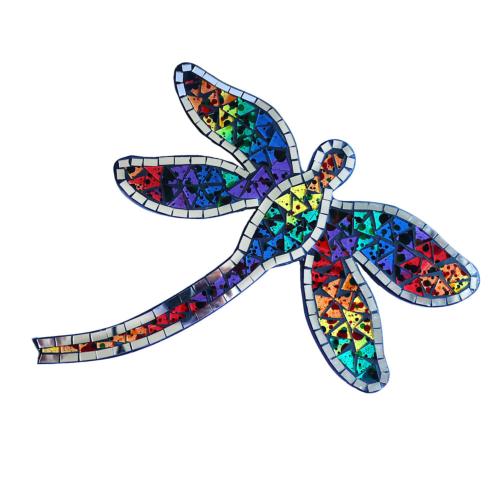 Dragonfly wall hanging recycled glass mosaic speckled design 30 x 30cm