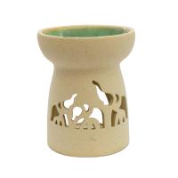 Oilburner, circular with elephant cut out design, 11.5cm height **