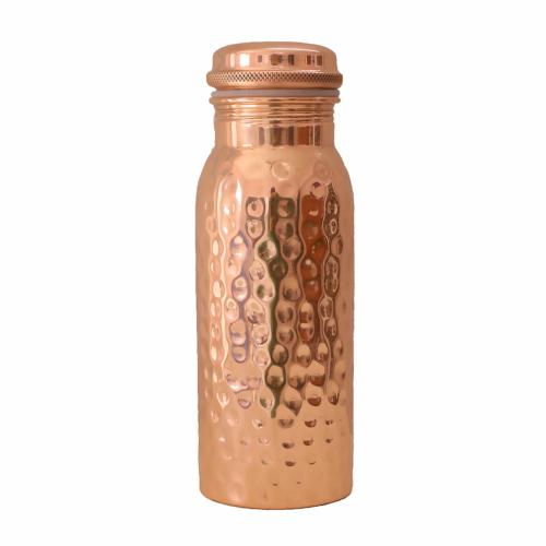 Copper water bottle, hammered, 600ml