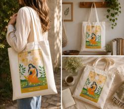 Tote Bag Recycled Cotton The Star 36 x 40cm