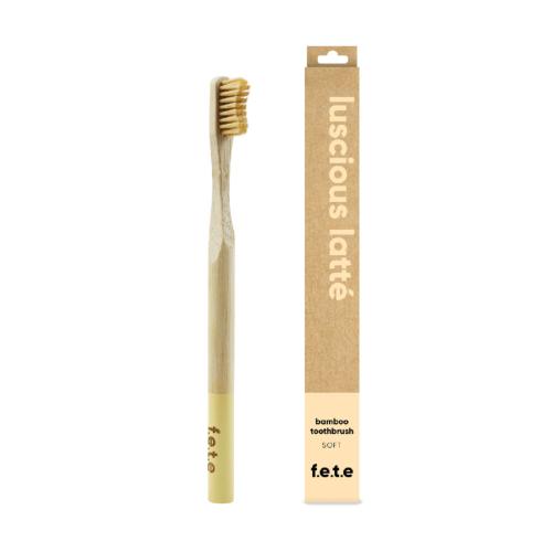 Luscious Latte soft bristled adult’s toothbrush made from eco-friendly Bamboo