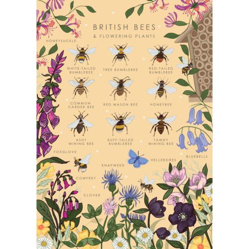 Greetings card "British bees" 12x17cm