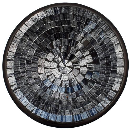 Bowl, mosaic, 28cm grey glitter effect