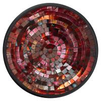 Decorative bowl glass mosaic red tones handmade diameter 28cm