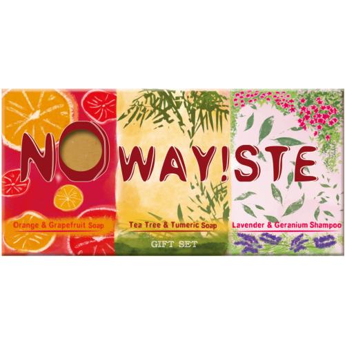 NO WAY!STE gift pack of 2 x soap, 1 x shampoo solid bars