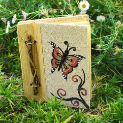 Handmade notebook, butterfly, 10x12cm