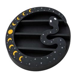 Snake & Moons Albesia Wood Wall Shelf