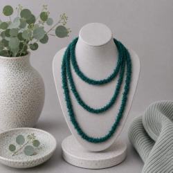 Necklace, Recycled Shrimp Net Dark Green 150cm