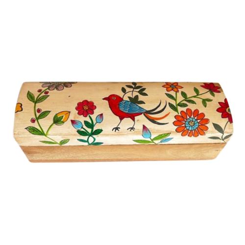 Pen / Pencil Box Mango Wood Garden 20x6x6cm