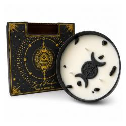 Candle with Gemstone Esoteric Eye of Providence, Sage + White Tea 200g