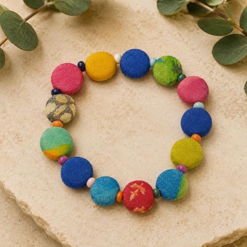 Bracelet Recycled Round Beads 7.5 cm