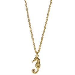 Pendant necklace with seahorse, gold colour