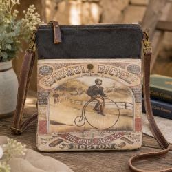 Crossbody Bag Recycled Tent Canvas, Penny Farthing 22 x 27cm