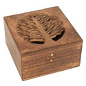Jewellery/Trinket Square box Tree of Life design eco mango wood