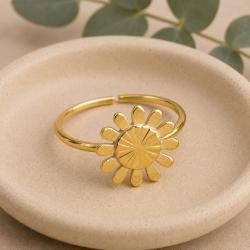 Ring Adjustable Gold Colour, Sun
