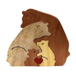 Bears Jigsaw Puzzle Mango Tun and Papri Wood 18 × 2.5 × 18cm