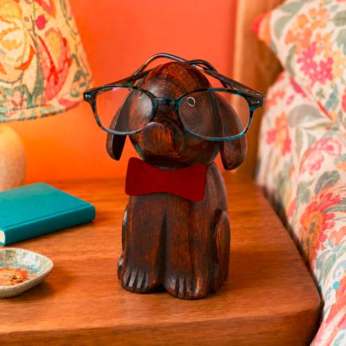 Glasses / Spectacle Stand Mango Wood Dog