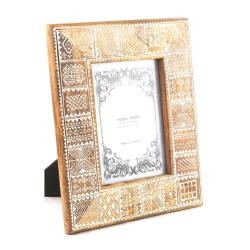 Photo Picture Frame Mango Wood Ethnic Pattern 5 x 7 inches