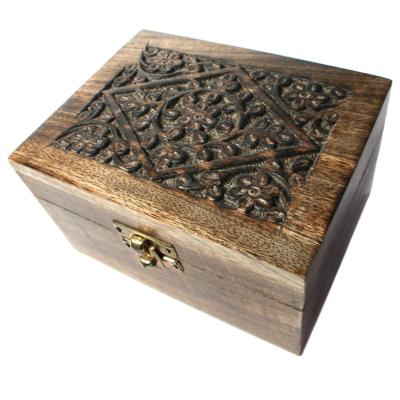 Box for aromatherapy oils 12 compartments handcarved mango wood, oil not included