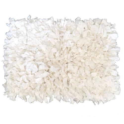 Rag rug, recycled cotton white 45x60cm