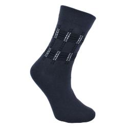 Socks Recycled Cotton / Polyester Squares Dark Grey Shoe Size UK 3-7 Womens