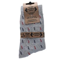 Socks Recycled Cotton / Polyester Light Grey With Squiggles Motif Shoe Size UK 7-11 Mens