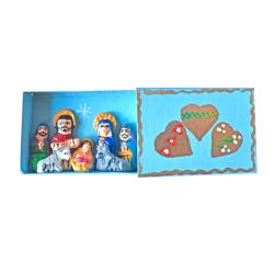 Mini Traditional Ceramic Matchbox Nativity Hearts