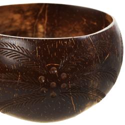 Coconut bowl, multi leaf pattern
