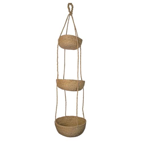 Hanging basket/sika, 3-tier jute