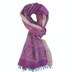 Scarf recycled silk kantha stitch - assorted colours and designs