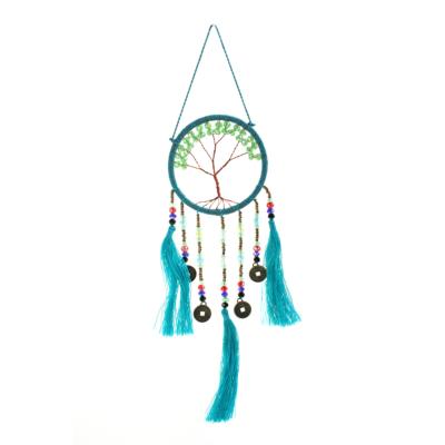 Dreamcatcher tree jewelled green 7.5cm